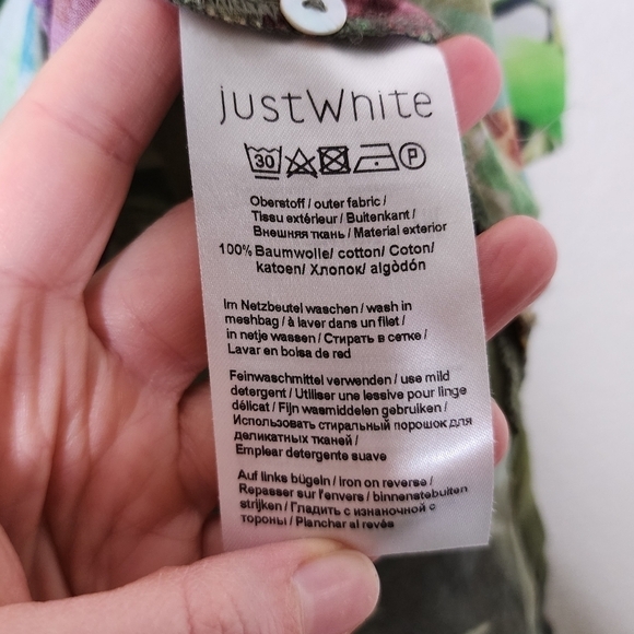 Just White Rainbow Tropical Blouse 46 - Picture 7 of 7